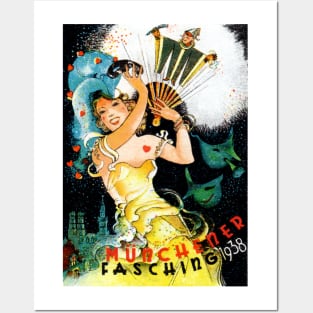 1938 Munich Germany Carnival Posters and Art